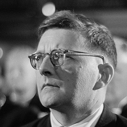 Portrett av Dmitrij Sjostakovitsj.